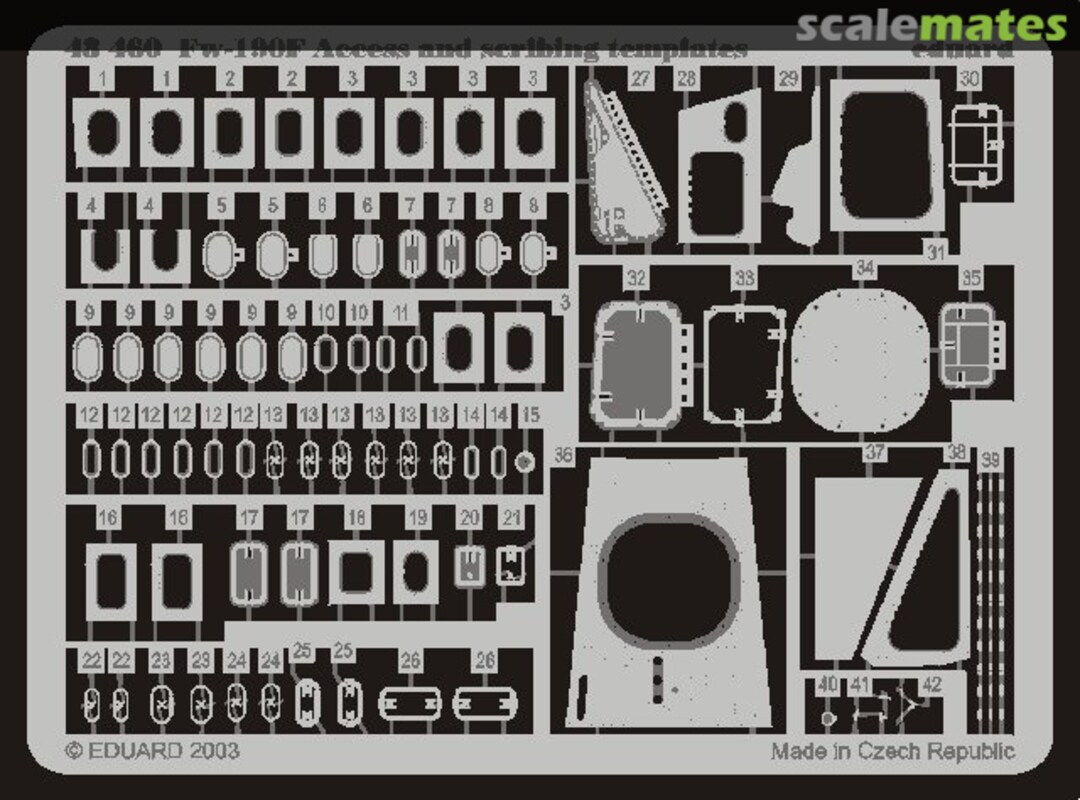 Boxart Fw 190F access and scribing templates 48460 Eduard