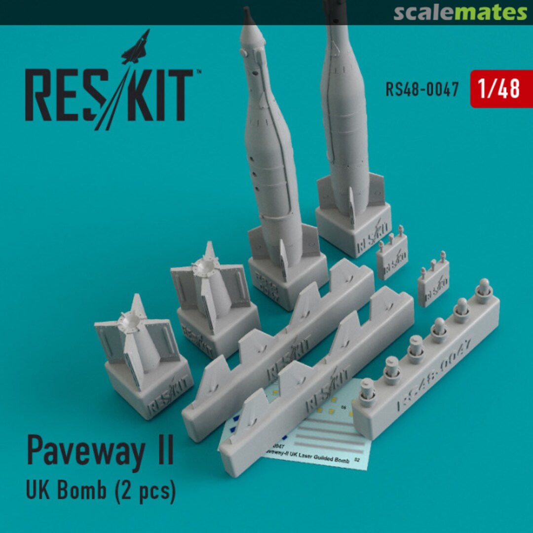 Boxart Paveway-II (UK) Bomb (2 pcs) (Tornado, Eurofighter,Buccaneer, Harrier ) RS48-0047 ResKit