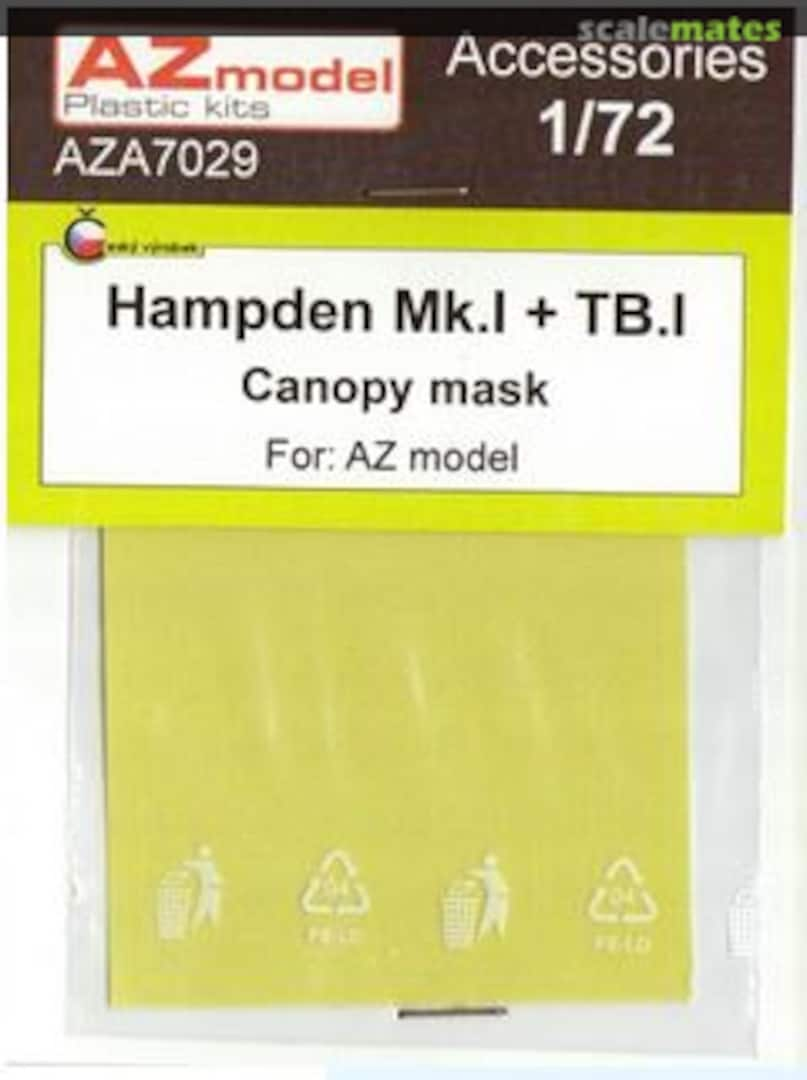 Boxart Hampden Mk.I canopy mask (AZ Model) AZA7029 AZmodel