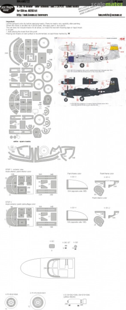 Boxart A-26C-15 Invader - color schemes 1 and 2 EXPERT kabuki masks NWAM0722 New Ware