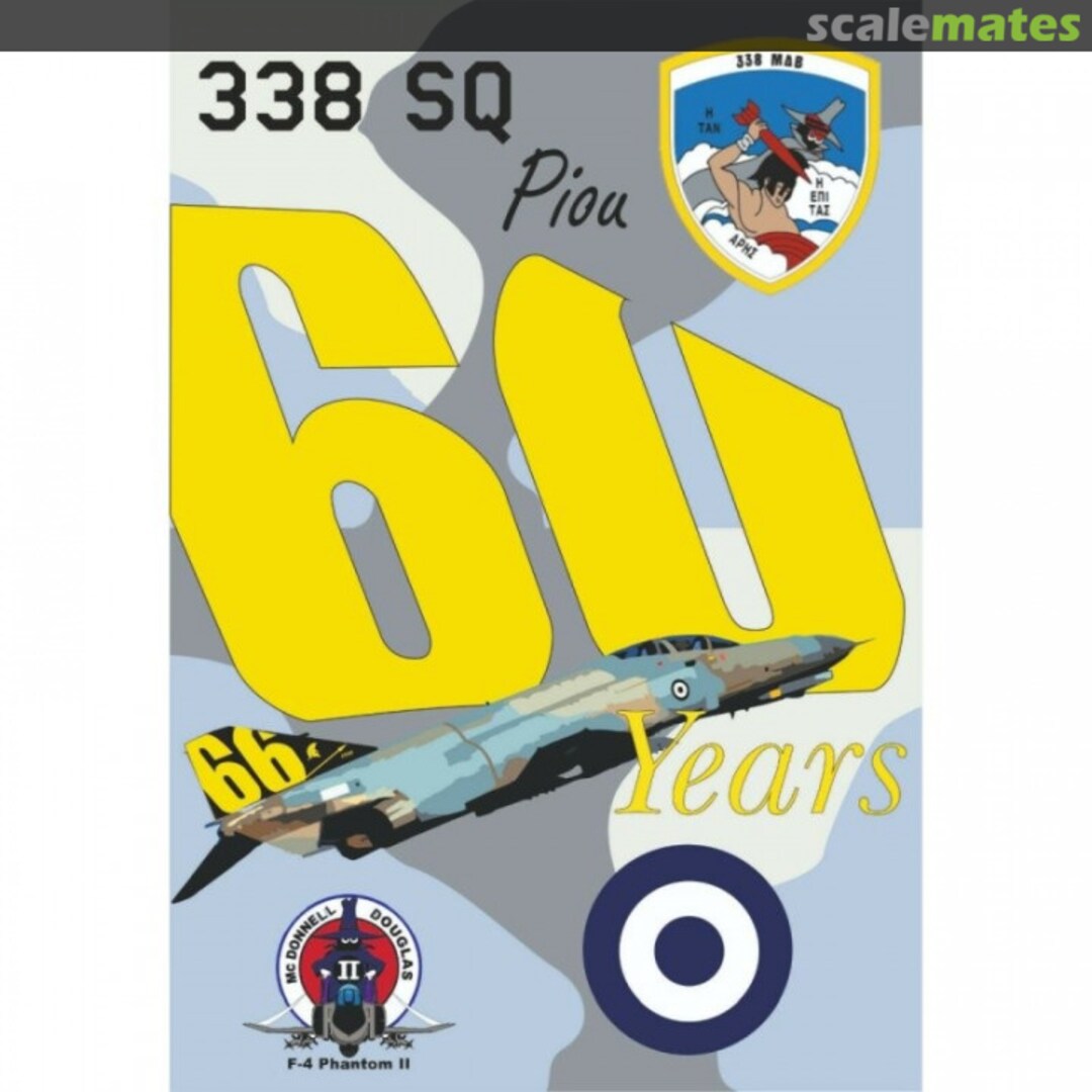 Boxart F-4E AUP 338SQ 60 - 66 YEARS PIOU - Decals 48-203 PROcal Decals