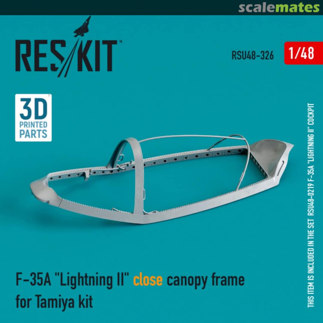 Boxart F-35A Lightning II close canopy frame RSU48-0326 ResKit