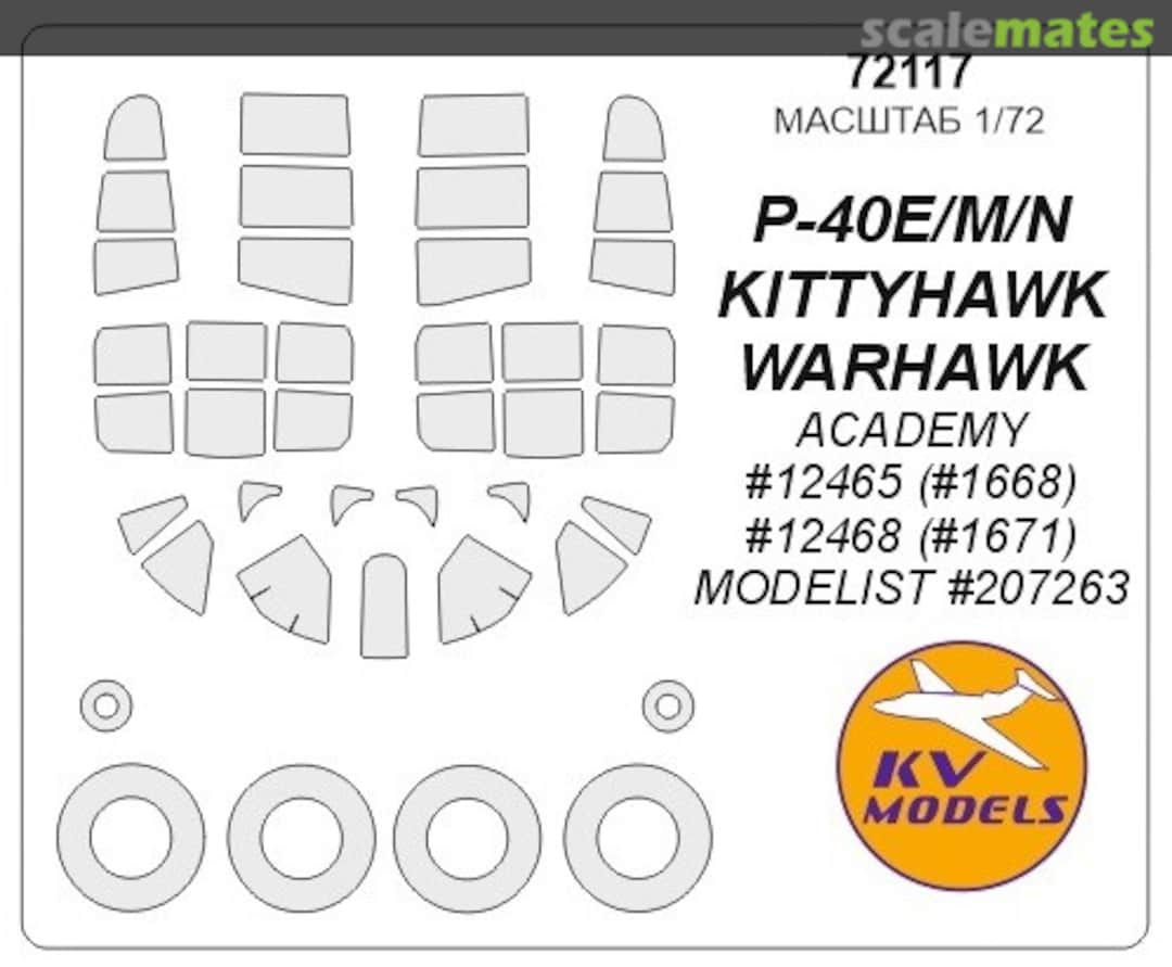 Boxart P-40 E/M/N Kittyhawk / Warhawk 72117 KV Models