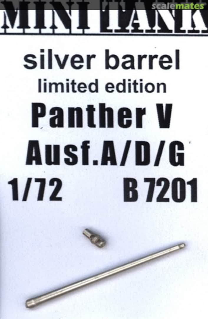 Boxart 7.5cm tank gun KwK 42 for Panther Ausf.A/D/G. Made from silver B7201 Minitank