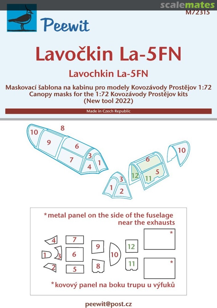 Boxart Canopy Mask: Lavochkin La-5FN - KP Kits - M72315 Peewit