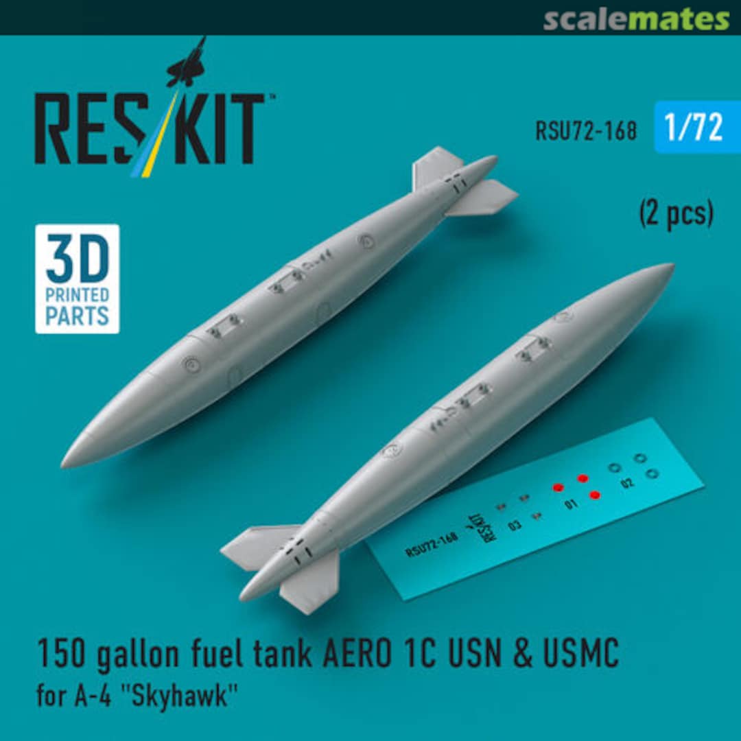 Boxart 150 gallon fuel tank AERO 1C USN & USMC (2 pcs) RSU72-0168 ResKit