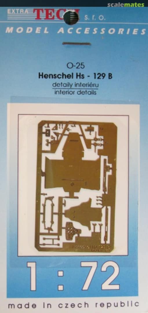 Boxart Henschel Hs 129 B Interior Detail Set O-25 Extratech