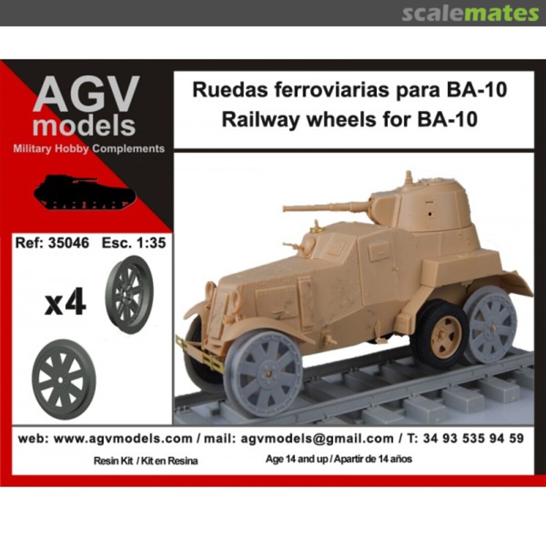 Boxart Soviet BA-10 Armoured Car Railway Wheels Set (4 wheels) 35046 AGV Models