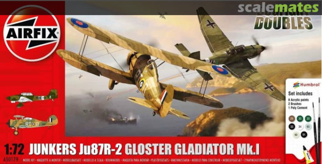 Boxart Junkers Ju 87R-2 & Gloster Gladiator Mk.I A50179 Airfix