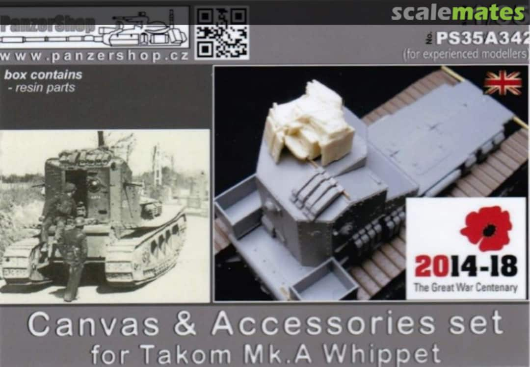 Boxart Canvas&Accessories set for TAKOM Mk. A Whippet PS35A342 PanzerShop