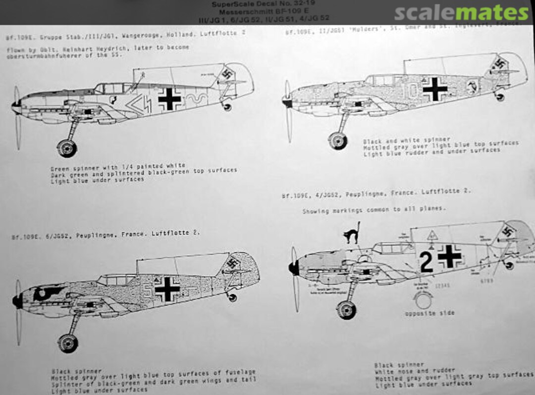 Contents Messerschmitt BF-109 E 32-019 SuperScale International