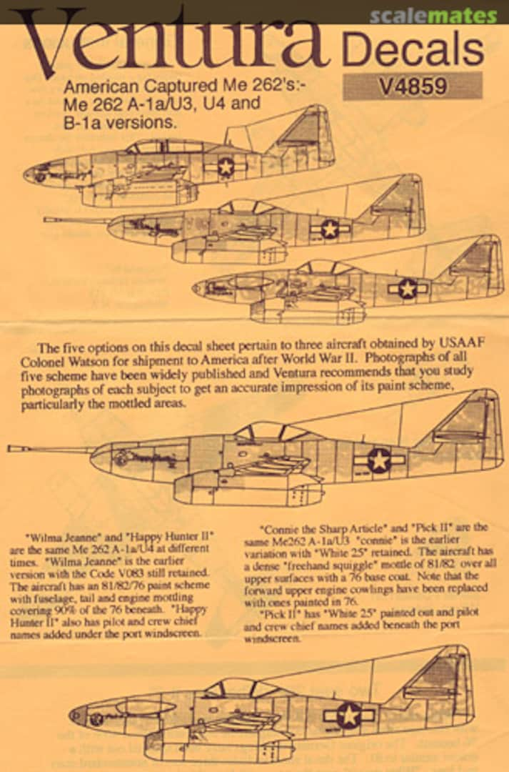 Boxart American Captured Me 262´s V4859 Ventura