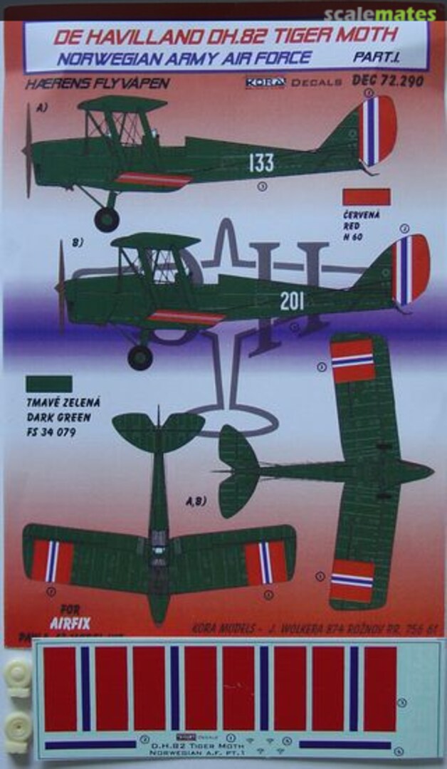 Boxart De Havilland DH.82/82A Norwegian DEC72290 Kora Models