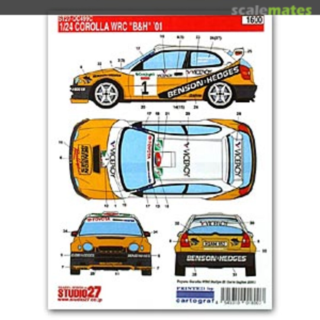 Boxart Corolla WRC B&H 2001 Sample ST27-DC499C Studio27