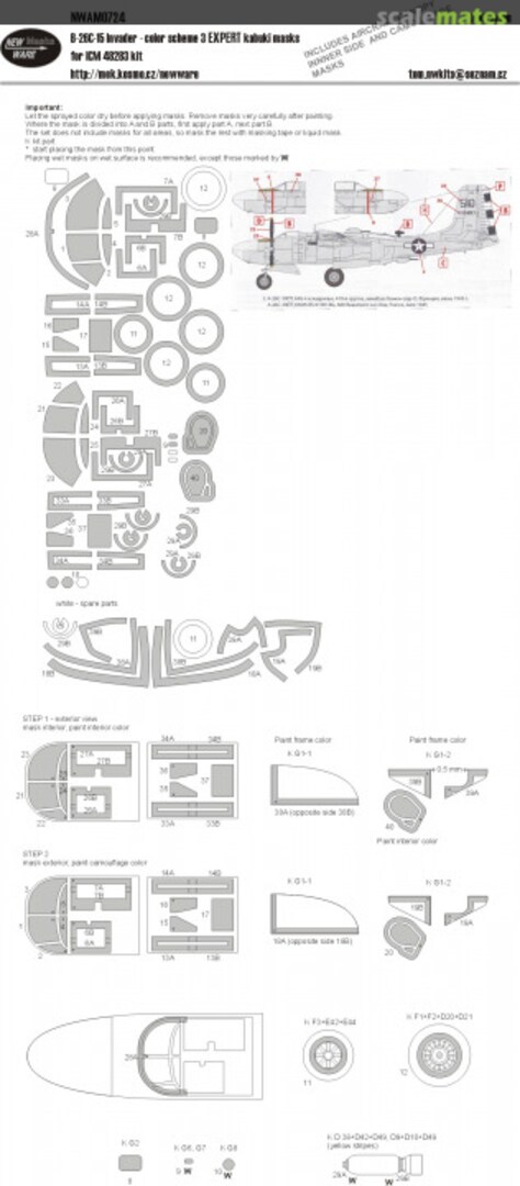 Boxart A-26C-15 Invader - color scheme 3 EXPERT kabuki masks NWAM0724 New Ware