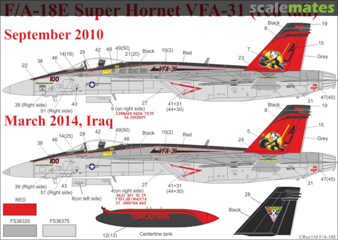 Boxart F/A-18E Super Hornet VFA-31 (red tail) with stencils UR72110 UpRise