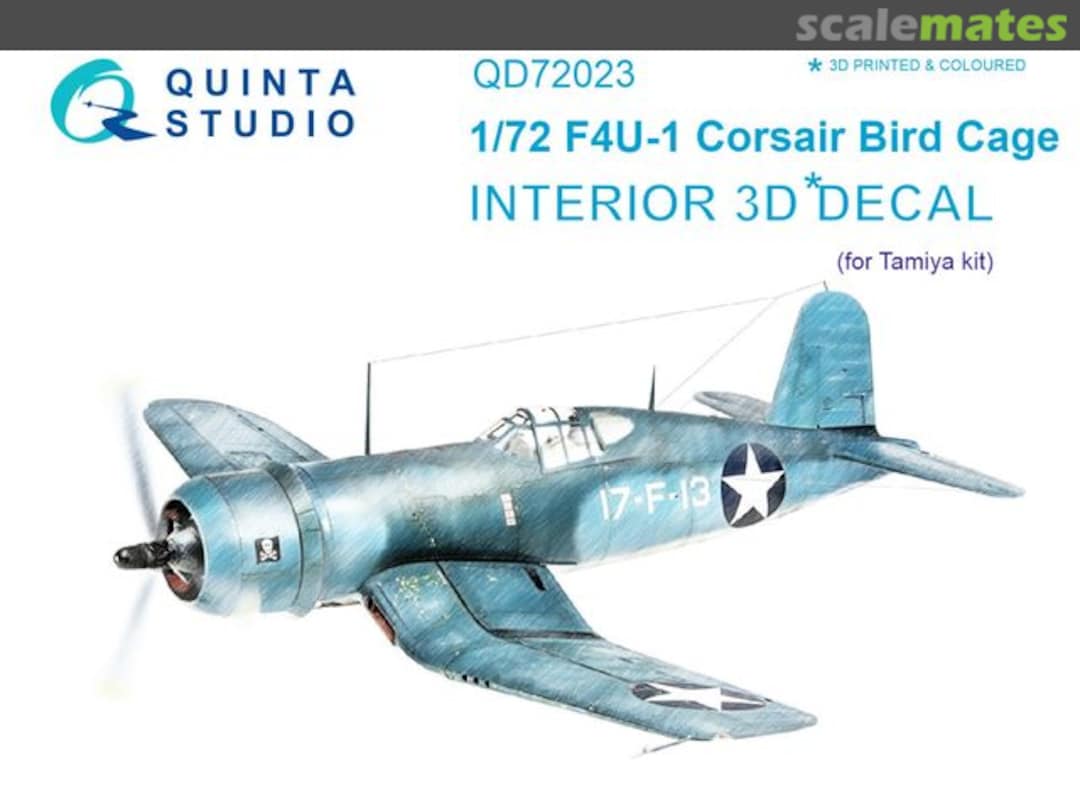 Boxart F4U-1 Corsair Birdcage interior 3D decals QD72023 Quinta Studio