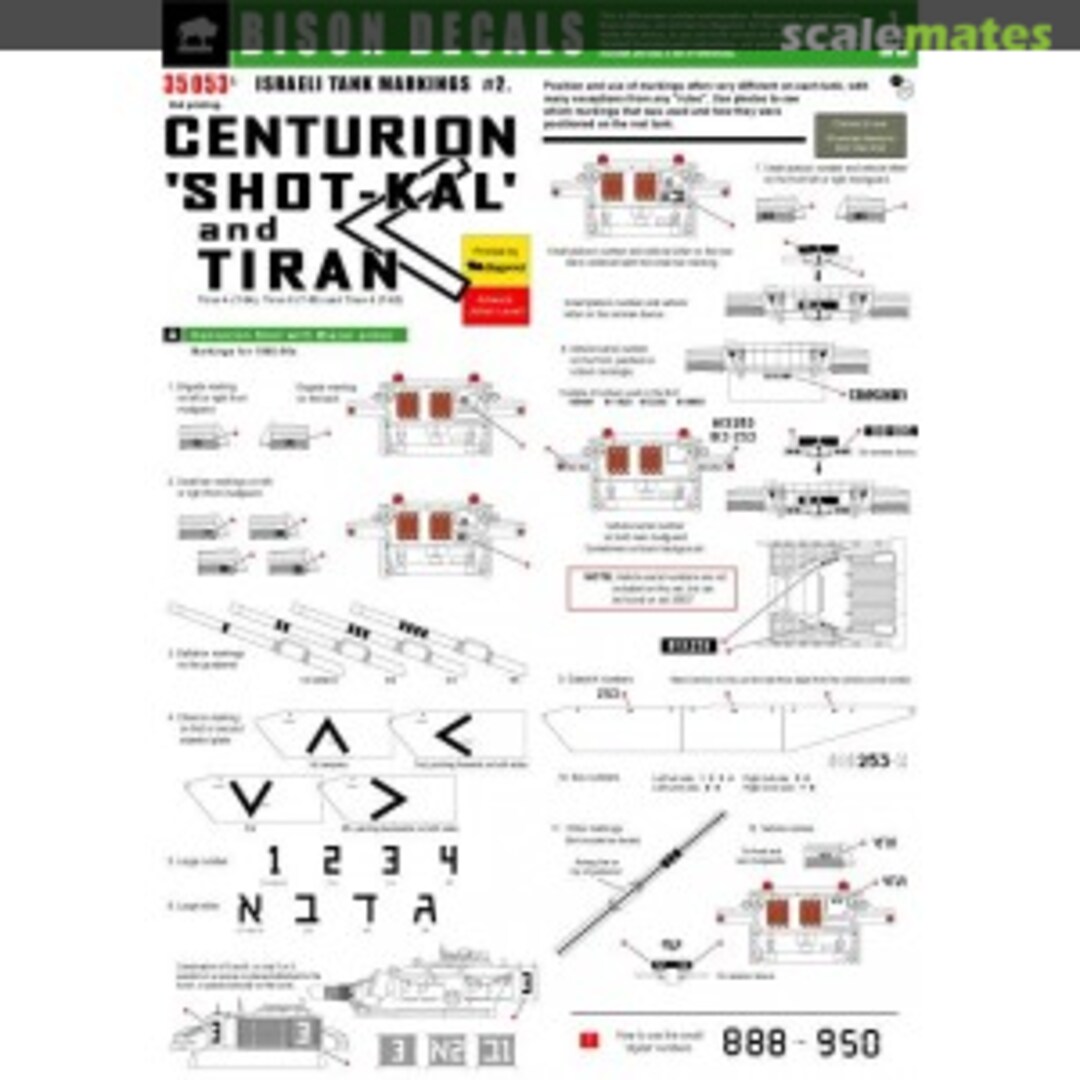 Boxart IDF CENTURION SHOT-KAL 'BLAZER' and TIRAN 35053 Bison Decals