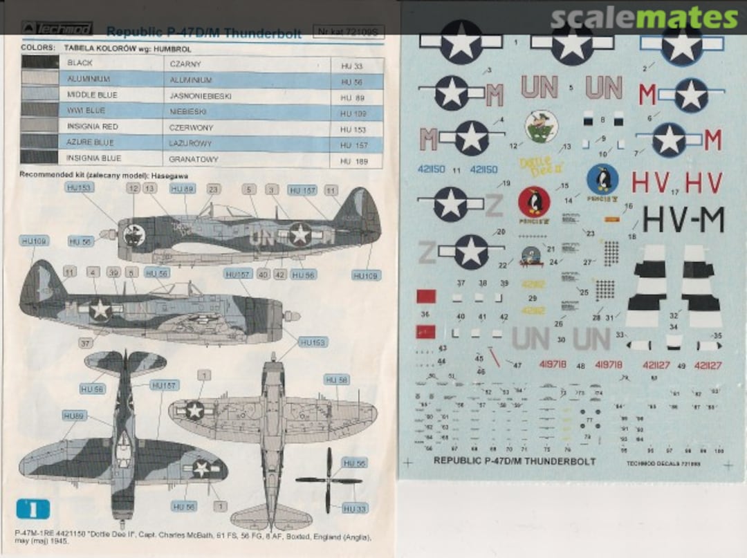 Boxart Republic P-47D/M Thunderbolt 72109S Techmod