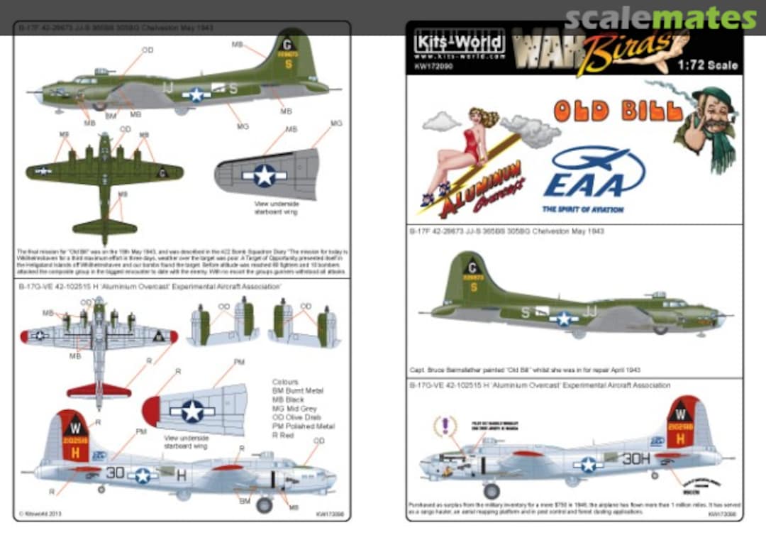 Boxart B-17 Flying Fortress KW172090 Kits-World