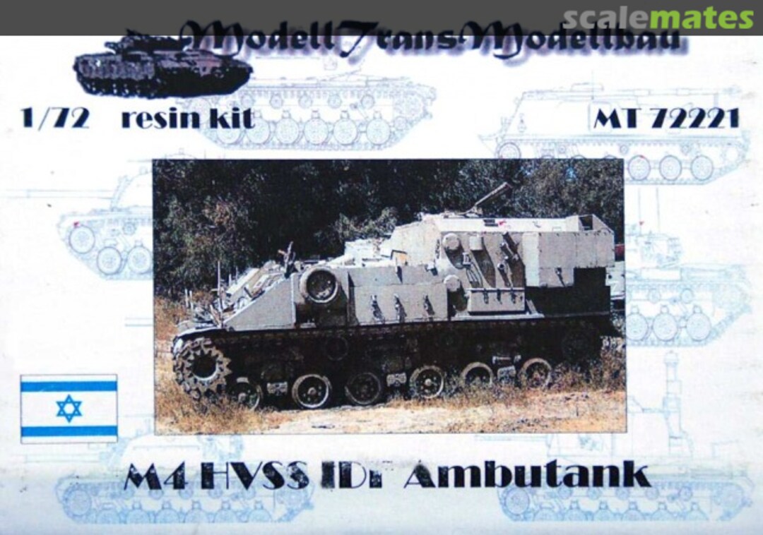 Boxart M4 HVSS IDF Ambutank MT72221 Modell Trans Modellbau