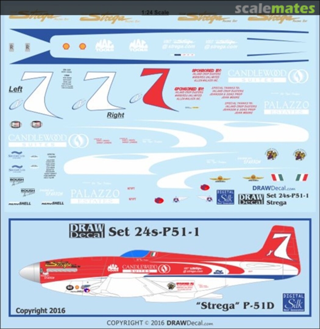 Boxart "Strega" P-51 Mustang Racer 24-P51-1 Draw Decal