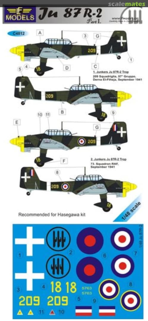 Boxart Junkers Ju.87R-2 'Stuka' Tropical version C4812 LF Models