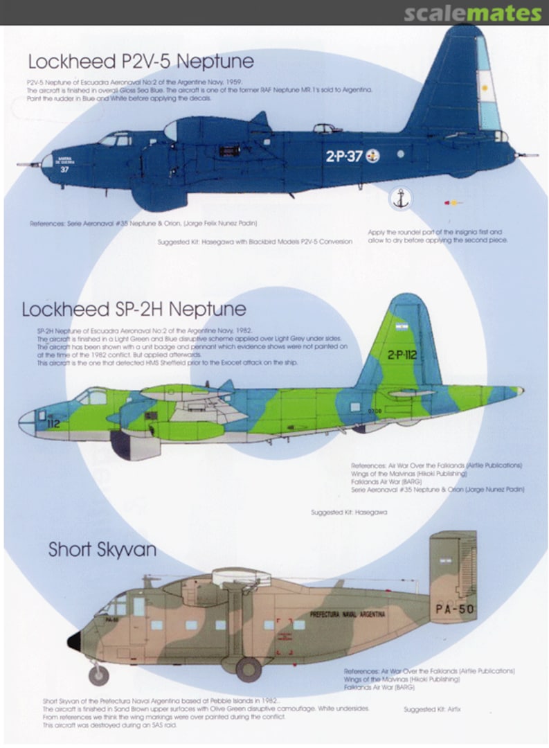 Boxart Argentine Neptunes & Skyvan BMD72048 Blackbird Models