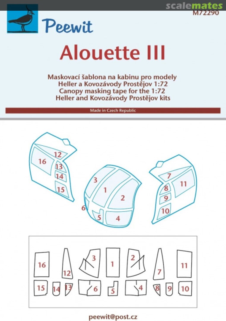 Boxart Canopy Mask: Alouette III - KP Kits - M72290 Peewit