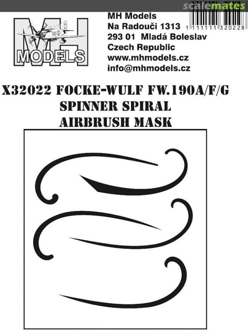 Boxart Focke-Wulf Fw.190A/F/G Spinner Spiral Airbrush Mask X32022 MH Models