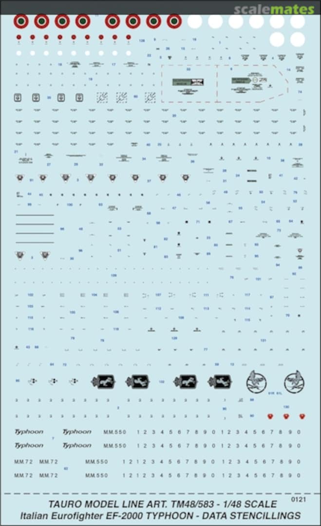 Boxart Italian Eurofighter EF-2000 Typhoon - data stencillings TM48/583 Tauro Model