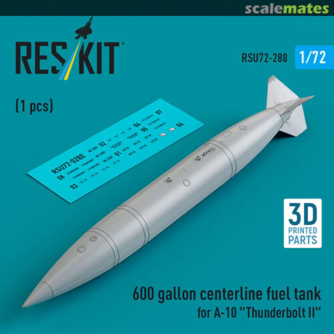 Boxart 600 gallon centerline fuel tank (1 pcs) RSU72-0280 ResKit