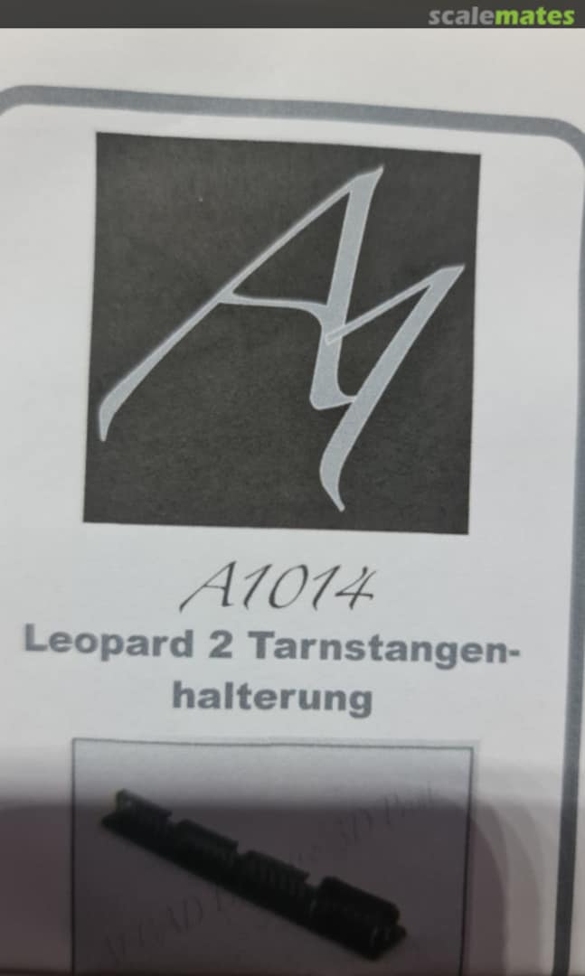 Boxart Leopard 2 A5 - A7 Tarnstangenhalterung ohne Tarnstangen. A1014 Perfect Scale Modellbau