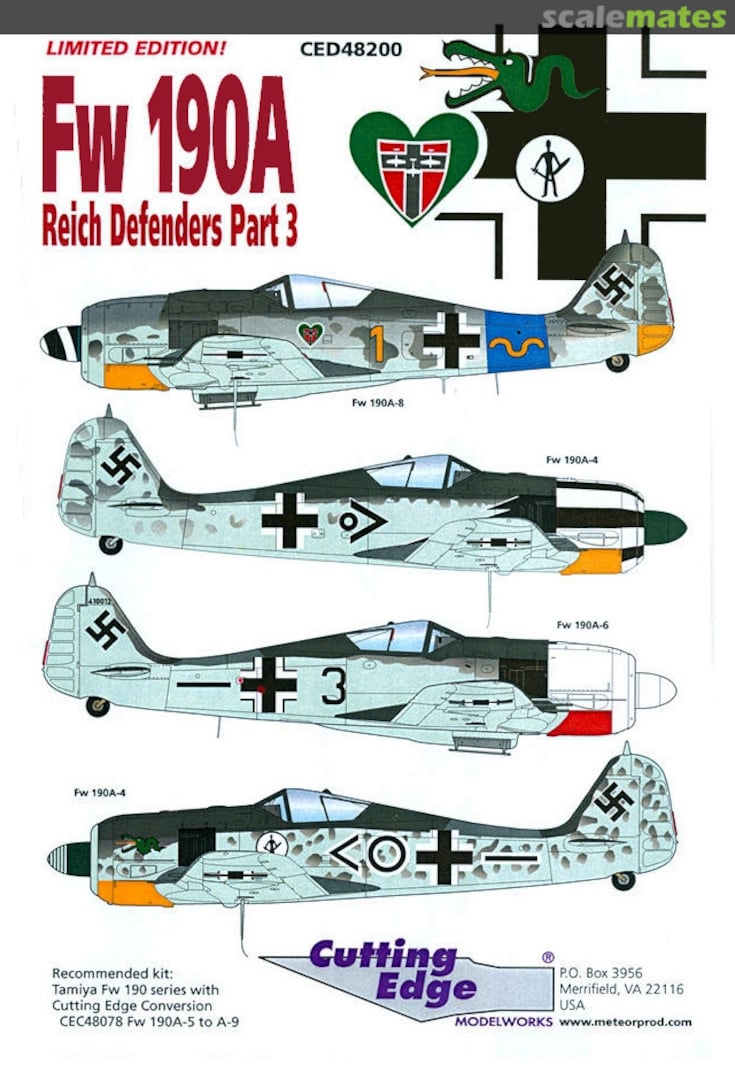 Boxart Fw 190A Reich Defenders Part 3 CED48200 Cutting Edge Modelworks