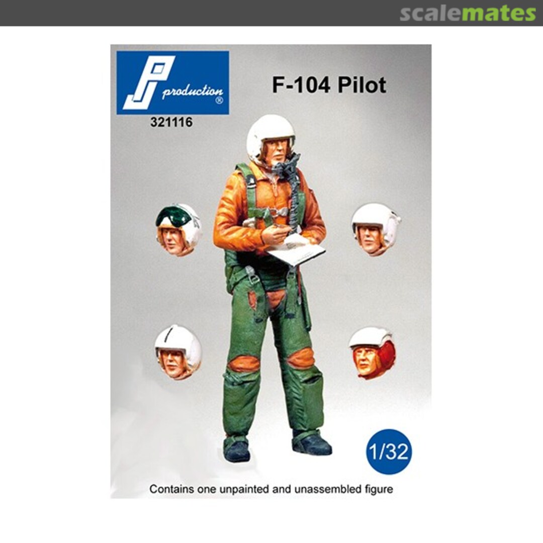 Boxart F-104 pilot standing (5 diff. heads) 321116 PJ Production