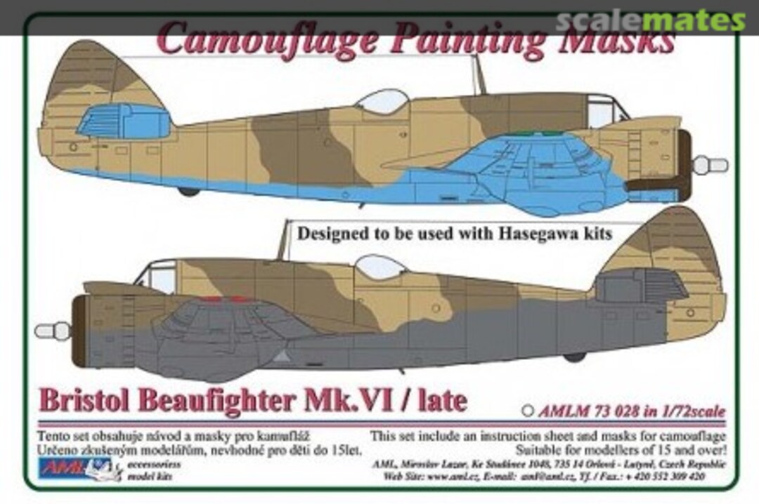 Boxart Bristol Beaufighter Mk.X Camouflage Pattern Paint Mask AMLM7329 AML