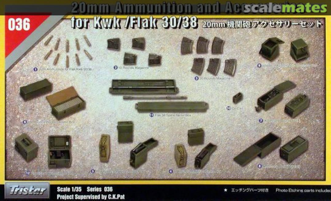 Boxart 20mm Ammunition and Accessories for KwK/Flak 30/38 35036 Tristar