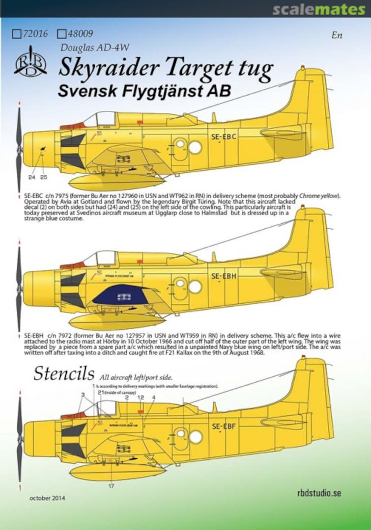 Boxart Skyraider Target Tug 48009 RB Decals