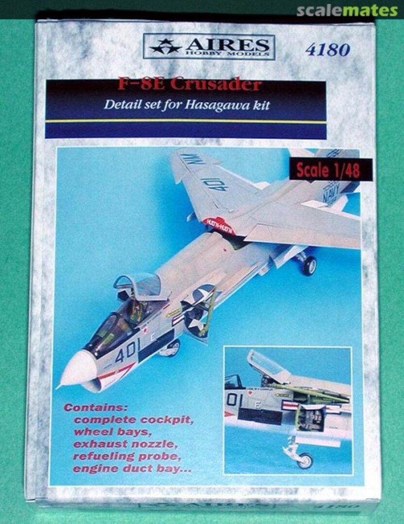 Boxart F-8E Crusader detail set 4180 Aires