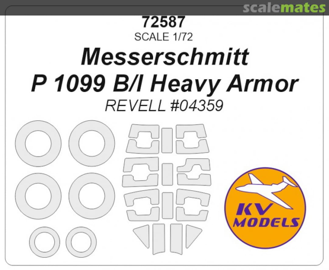 Boxart Messerschmitt Me P.1099 B/I Heavy Armor painting mask 72587 KV Models