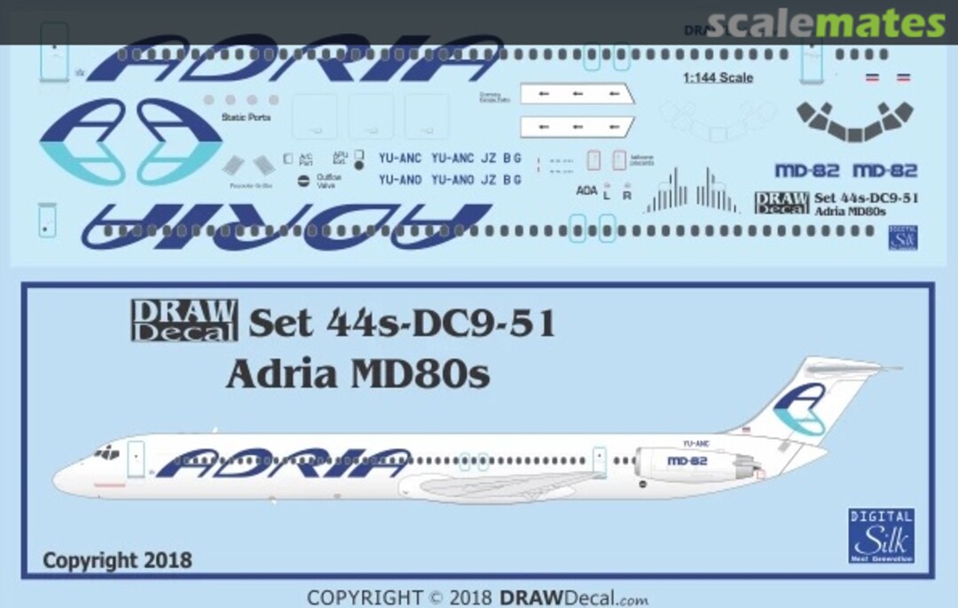 Boxart Adria Airways MD80s 44-DC9-51 Draw Decal