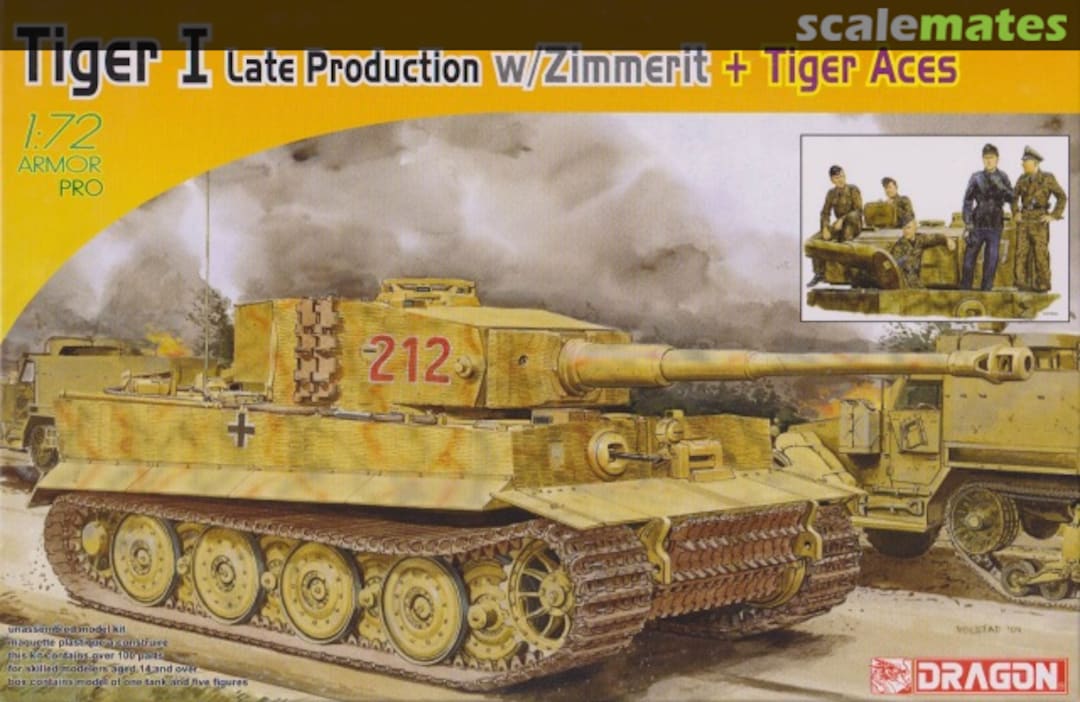 Boxart Tiger I late production w/Zimmerit + Tiger Aces 7440 Dragon