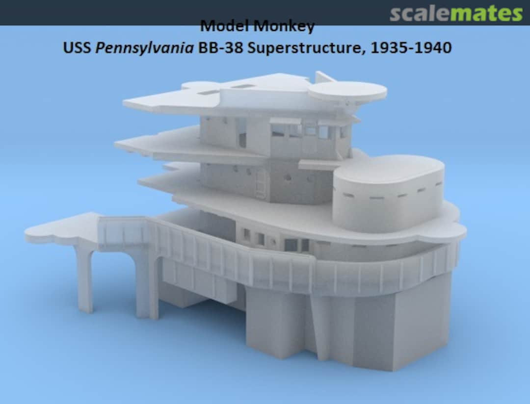 Boxart USS Pennsylvania BB-38 Forward Superstructure, 1935-1940 200-BB38 1935 Model Monkey