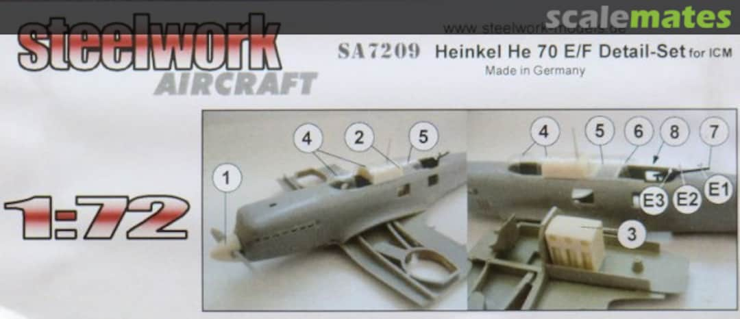 Boxart Heinkel He 70 E/F Detail-Set SA7209 Steelwork Models