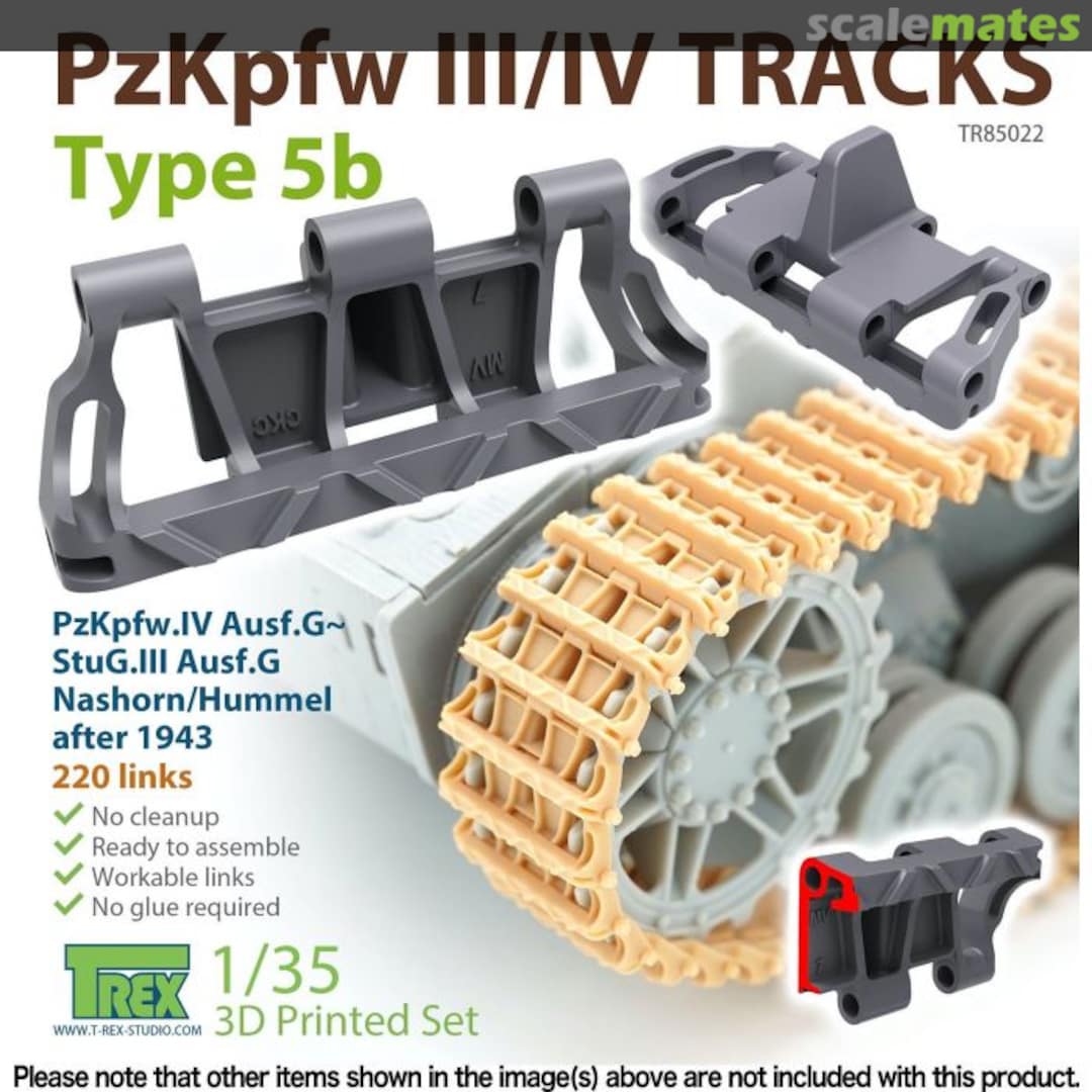 Boxart PzKpfw III / IV Tank Tracks - Type 5b TR85022 T-Rex Studio