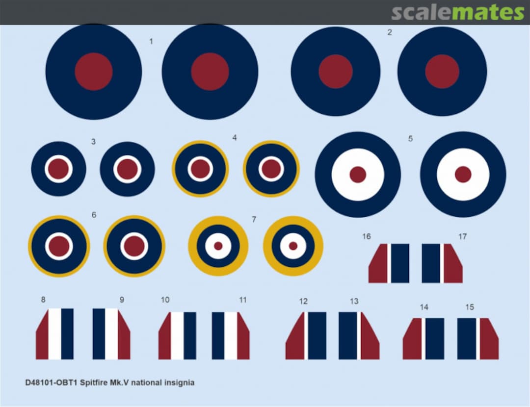 Boxart Spitfire Mk.V national insignia D48101 Eduard