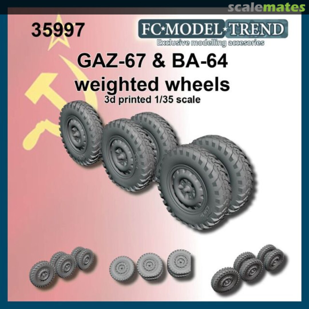 Boxart GAZ-67 & BA-64 weighted wheels 35997 FC Model Trend