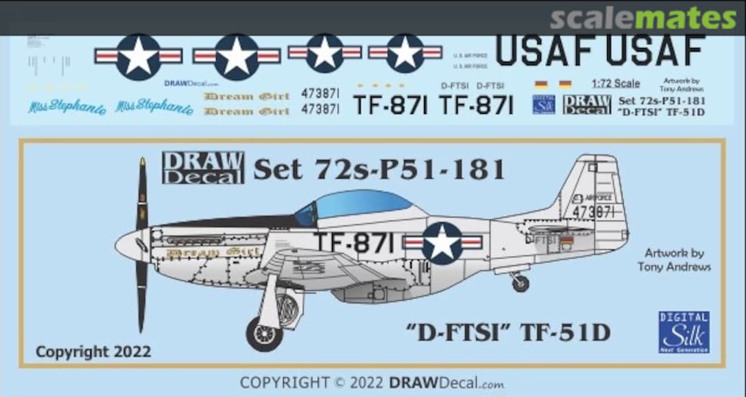 Boxart “TF-871” D-FTSI TF-51D 72-P51-181 Draw Decal