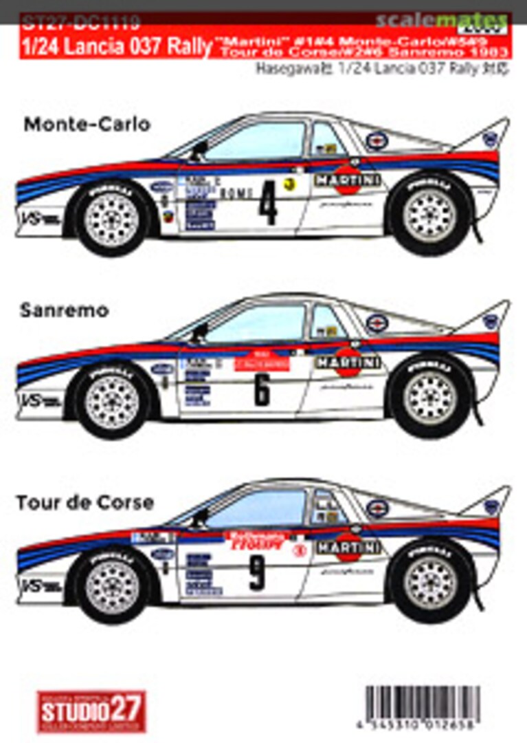 Boxart Lancia 037 Rally Martini #1, 2, 4, 5, 6, 9 ST27-DC1119 Studio27