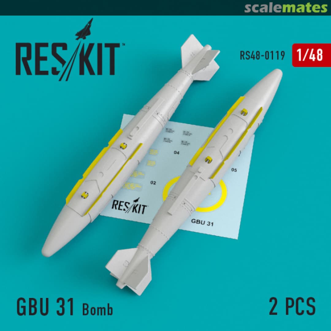 Boxart GBU 31 Bomb (2 pcs) (A-10, B-1, B-2, F-15, F-16, F-35) RS48-0119 ResKit